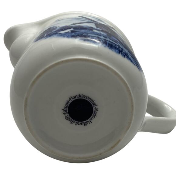 Blue Delft Blauw Windmill Creamer Pitcher White Holland Hand Decorated Small - Picture 10 of 12